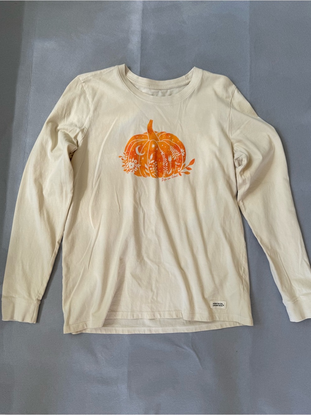 Life Is Good Pumpkin Floral Women’s Crusher Long Sleeve Tee - Size L